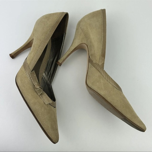 Banana Republic Suede Leather Pointed-Toe Pumps Heels Women’s 8 Made In Italy - Picture 4 of 9